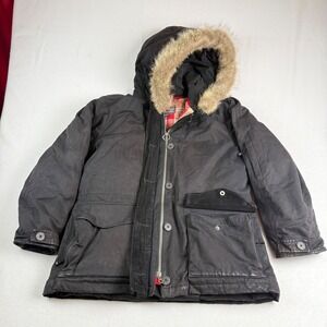 Woolrich Goose Down Parka Jacket with Coyote Fur Hood Woman's Size Medium